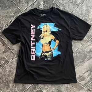 BRITNEY SPEARS Y2K Women’s Black Graphic T-Shirt Music Streetwear Grunge Popstar